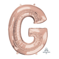 SuperShape Letter G Rose Gold Foil Balloon
