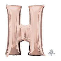 SuperShape Letter H Rose Gold Foil Balloon
