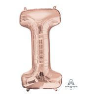 SuperShape Letter I Rose Gold Foil Balloon