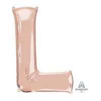 SuperShape Letter L Rose Gold Foil Balloon