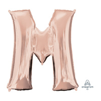 SuperShape Letter M Rose Gold Foil Balloon