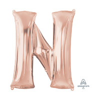 SuperShape Letter N Rose Gold Foil Balloon