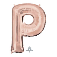 SuperShape Letter P Rose Gold Foil Balloon
