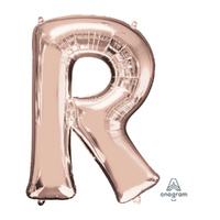 SuperShape Letter R Rose Gold Foil Balloon
