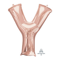 SuperShape Letter Y Rose Gold Foil Balloon