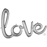 Phrase Script love Silver Foil Balloon