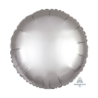 45cm Standard HX Satin Luxe Platinum Circle Foil Balloon