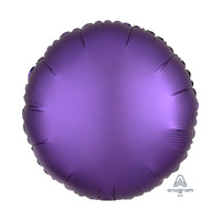 45cm Standard HX Satin Luxe Purple Royale Circle Foil Balloon