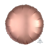 45cm Standard HX Satin Luxe Rose Copper Circle Foil Balloon