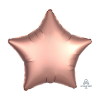 45cm Standard XL Satin Luxe Rose Copper Star Foil Balloon