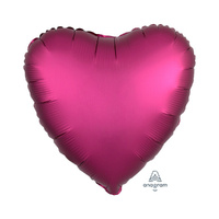 45cm Standard HX Satin Luxe Pomegranate Heart Foil Balloon