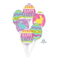 Bouquet Happy Easter Egg Hunt Foil Balloon