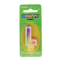 Rainbow Letter Candle L