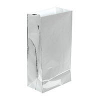 Silver Large Paper Treat Bags Foil 12 Pack