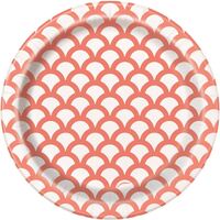 Scallop Coral Paper Plates 17cm 8 Pack 