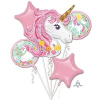 Bouquet Magical Unicorn Foil Balloon 5 Pack