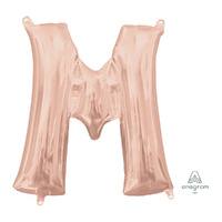 Letter M Rose Gold Foil Balloon