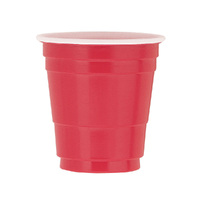 Plastic Shot Glasses Red 59ml 20 Pack