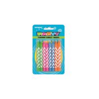 8 Chevron Candles - Assorted Colours
