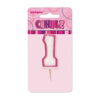 Glitz Pink Number Candle - 1