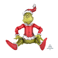 Dr. Suess The Grinch CI: Multi-Balloon Sitting Santa Grinch Foil Balloon