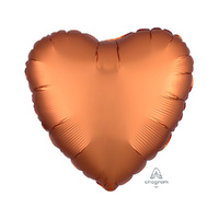 45cm Standard HX Satin Luxe Amber Heart Foil Balloon