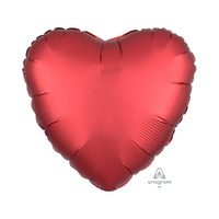 45cm Standard HX Satin Luxe Sangria Heart Foil Balloon