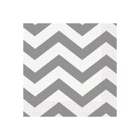 Chevron Silver Luncheon Napkins 2ply 16 Pack