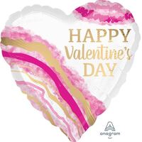 Jumbo Happy Valentine's Day Watercolor Geode Foil Balloon