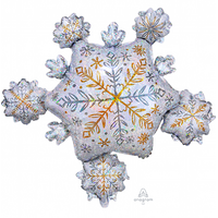 SuperShape Holographic Shining Snowflakes Cluster Foil Balloon
