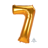 SuperShape Jumbo Number 7 Gold 83cm x 134cm Foil Balloon