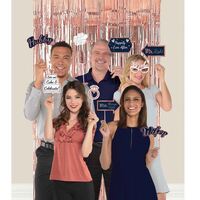Navy Bride Deluxe Foil Backdrop & Photo Props 21 Pack