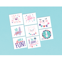 Llama Fun Tattoo Favors 8 Pack