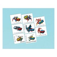 Justice League Heroes Unite Tattoo Favors 8 Pack