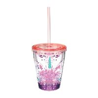 Enchanted Unicorn Confetti Glitter Tumbler & Straw