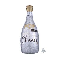 SuperShape XL Celebrate The New Year Bubbly Bottle Satin Infused  Foil Balloon