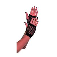 Black Short Fishnet Gloves