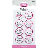 Elegant Bride Buttons 8 Pack