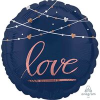 45cm Standard HX Navy Wedding love Foil Balloon