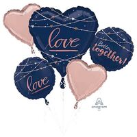 Bouquet Navy Wedding Love, Better Together Foil Balloon 5 Pack