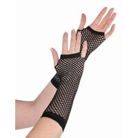Fishnet Gloves Long - Black