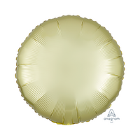 45cm Standard HX Satin Luxe Pastel Yellow Circle Foil Balloon