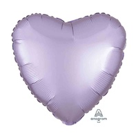 45cm Standard HX Satin Luxe Pastel Lilac Heart Foil Balloon