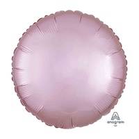45cm Standard HX Satin Luxe Pastel Pink Circle Foil Balloon
