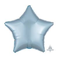 45cm Standard XL Satin Luxe Pastel Blue Star Foil Balloon