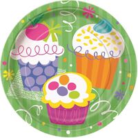 Cupcake Paper Plates 18cm 8 Pack