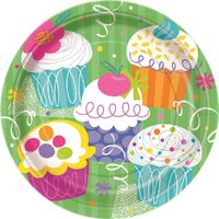 Cupcake Paper Plates 23cm 8 Pack