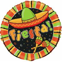 Fiesta stripes 45cm (18) Foil Birthday Balloon - Bulk