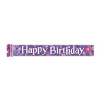 Happy Birthday Blossom Foil Banner 12ft