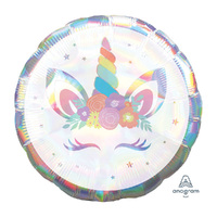 45cm Standard Holographic Unicorn Party Iridescent Foil Balloon